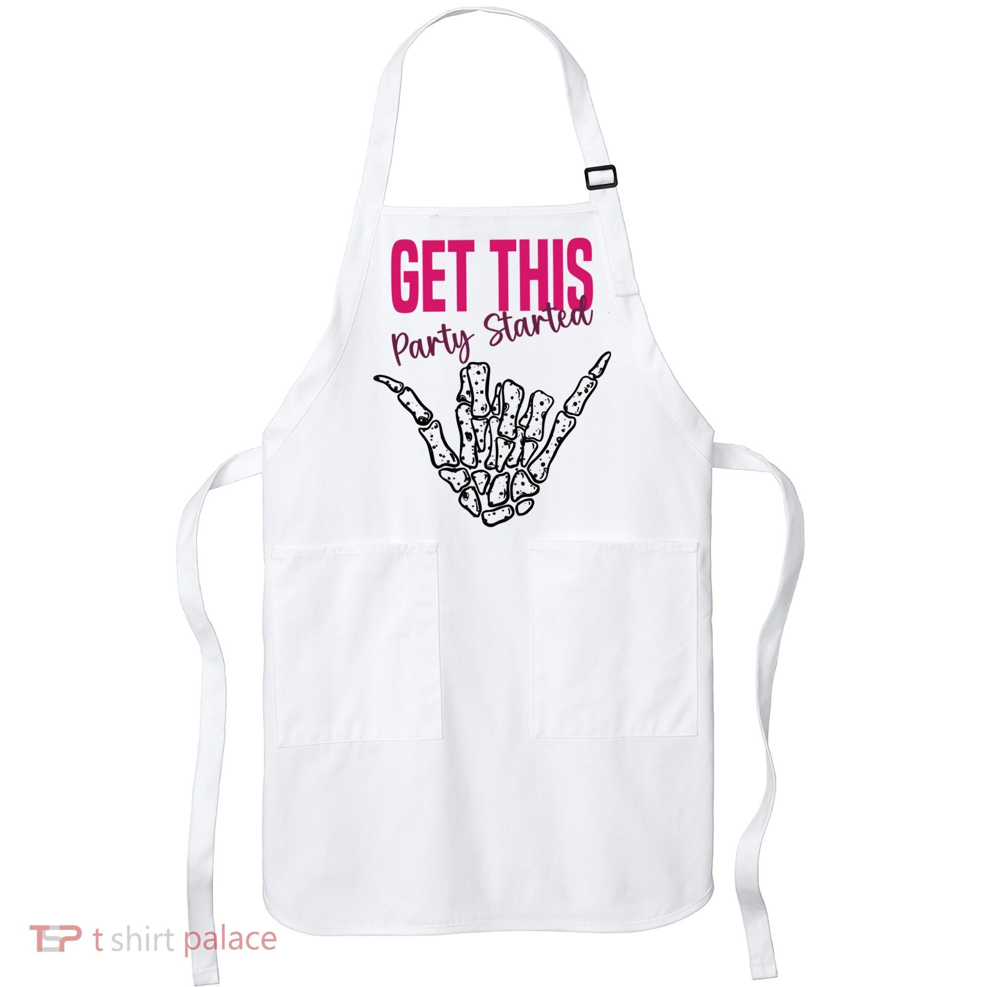 Get This Party Started Rock Skeleton Apron