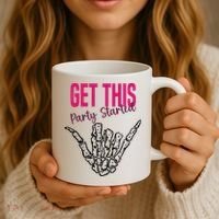 Get This Party Started Rock Skeleton Coffee Mug thumb 3