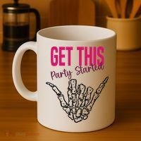 Get This Party Started Rock Skeleton Coffee Mug thumb 4