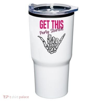 Get This Party Started Rock Skeleton Tumbler