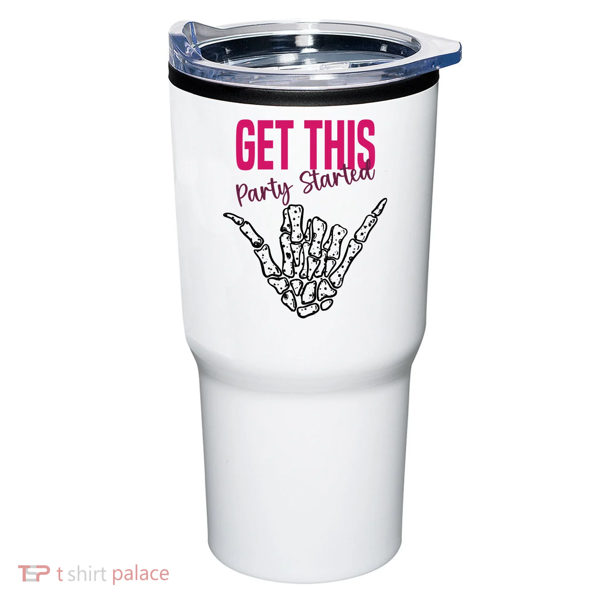 Get This Party Started Rock Skeleton Tumbler