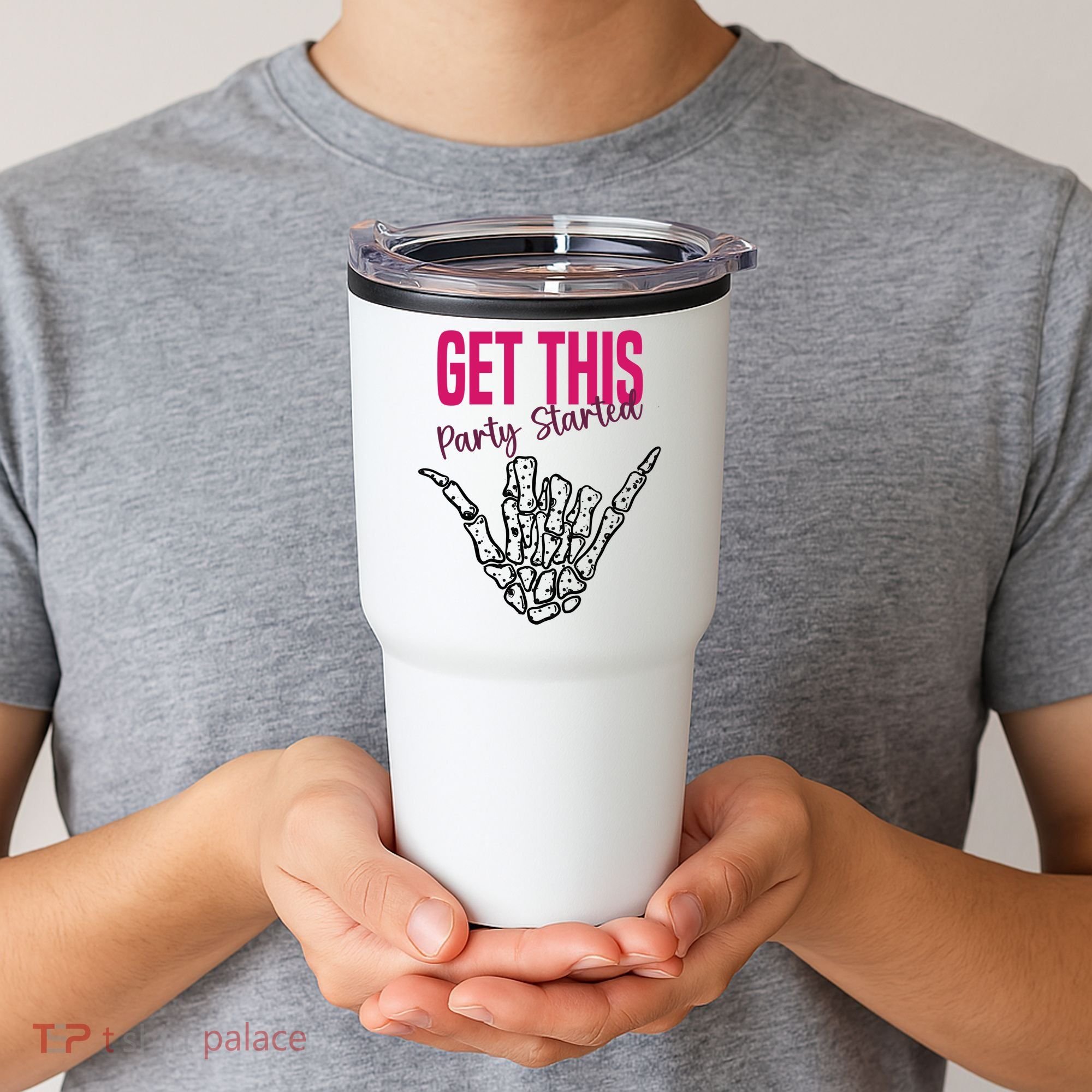 Get This Party Started Rock Skeleton Tumbler