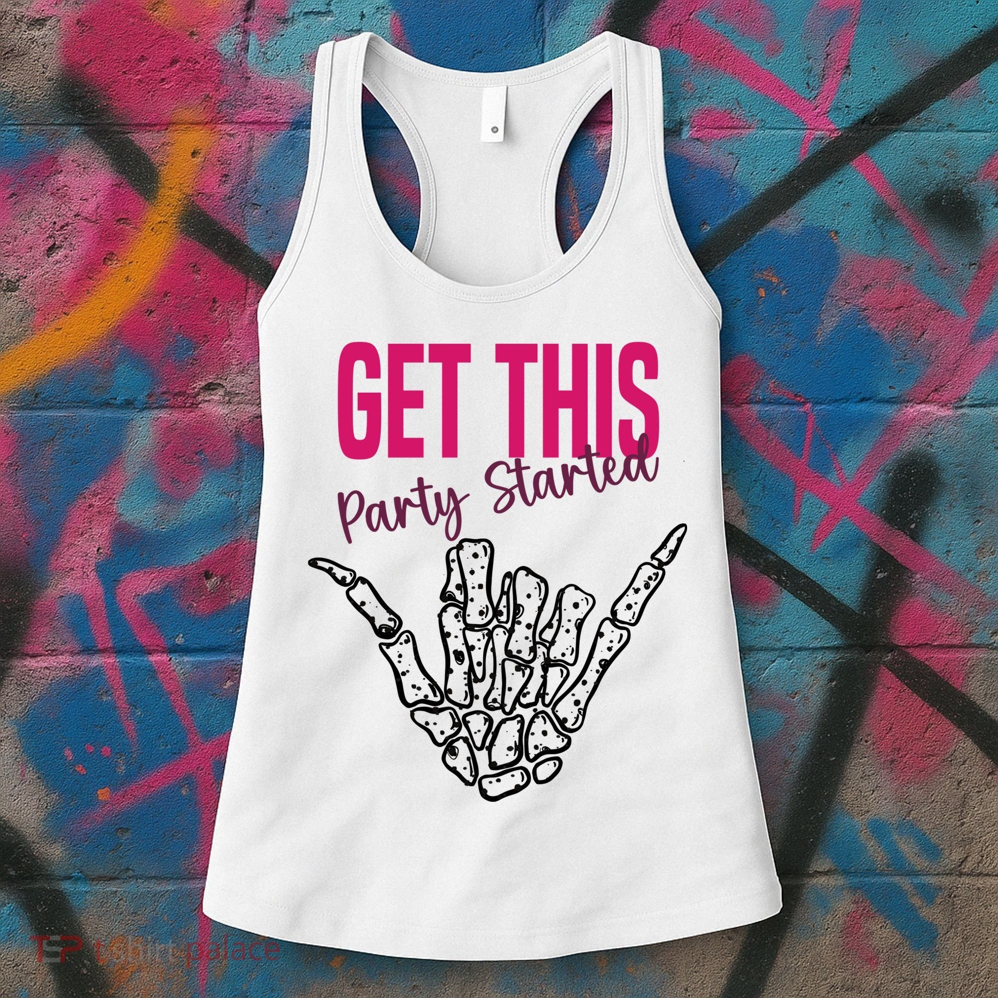 Get This Party Started Rock Skeleton Women's Tank Top