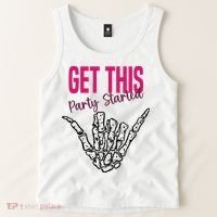 Get This Party Started Rock Skeleton Tank Top thumb 2