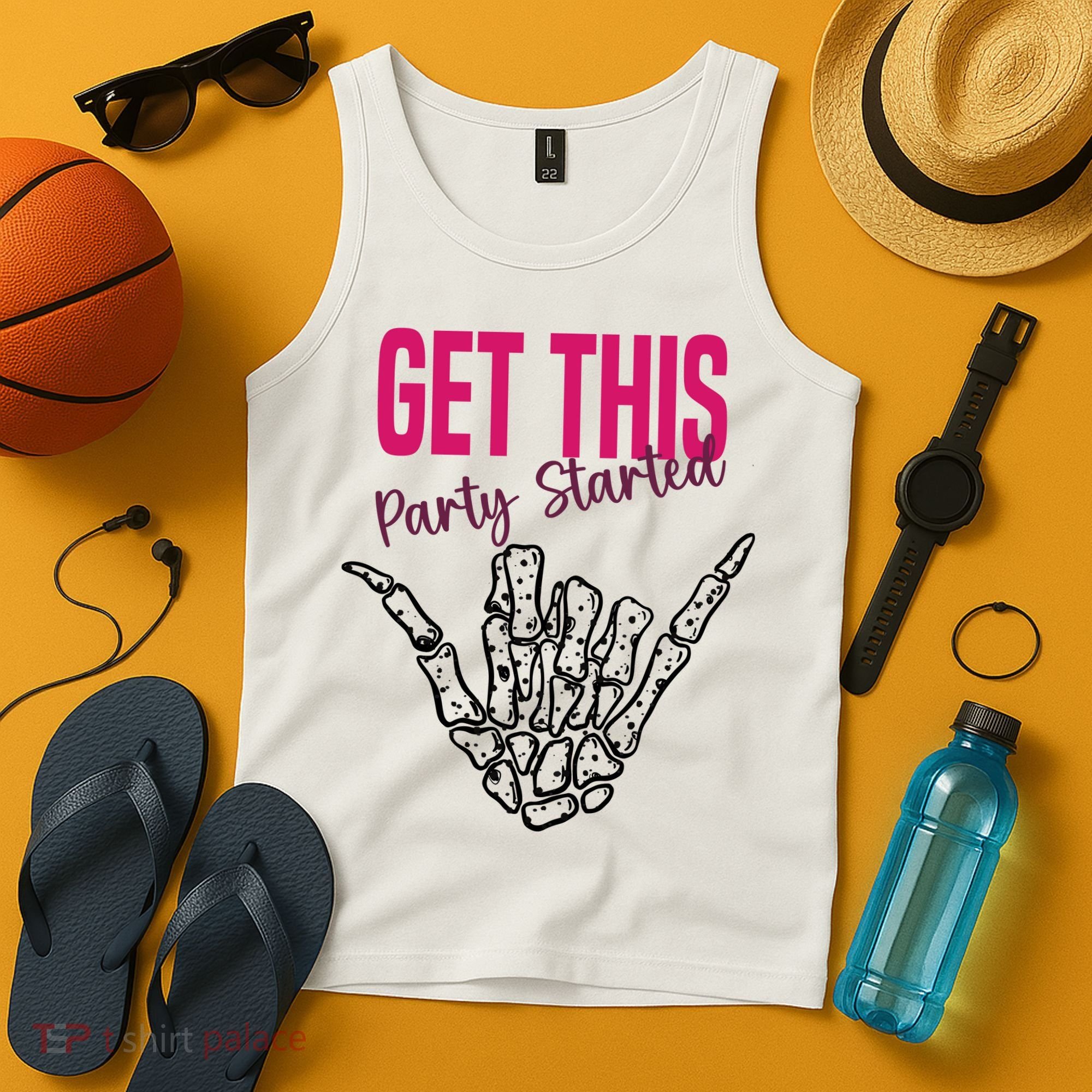 Get This Party Started Rock Skeleton Tank Top