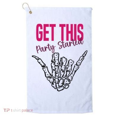 Get This Party Started Rock Skeleton Golf Towel