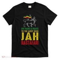 Give Thanks & Praises Rastafari Reggae Jah Rasta Clothing T-Shirt thumb 0