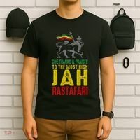 Give Thanks & Praises Rastafari Reggae Jah Rasta Clothing T-Shirt thumb 6