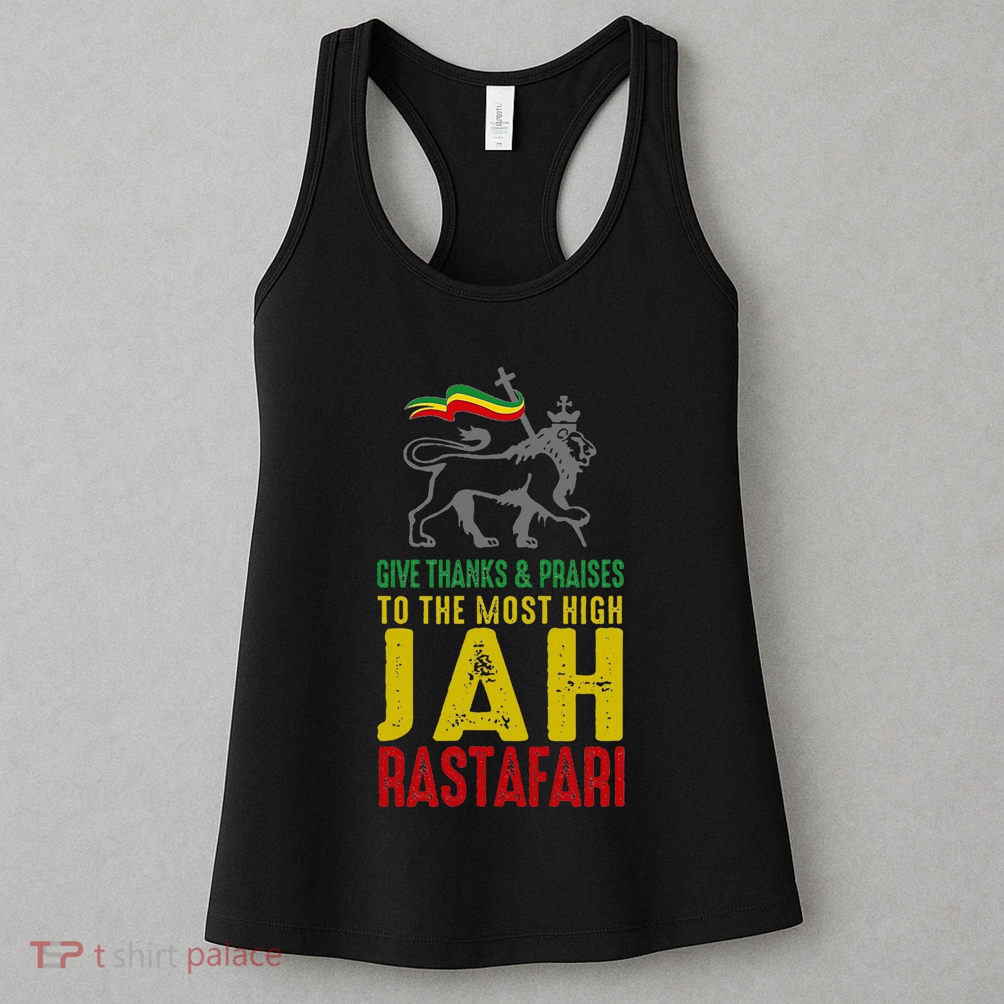 Give Thanks & Praises Rastafari Reggae Jah Rasta Clothing Women's Tank Top