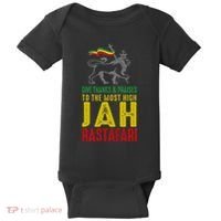 Give Thanks & Praises Rastafari Reggae Jah Rasta Clothing Baby Bodysuit thumb 0
