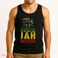 Give Thanks & Praises Rastafari Reggae Jah Rasta Clothing Tank Top thumb 3