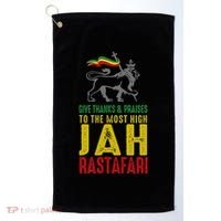 Give Thanks & Praises Rastafari Reggae Jah Rasta Clothing Golf Towel thumb 0