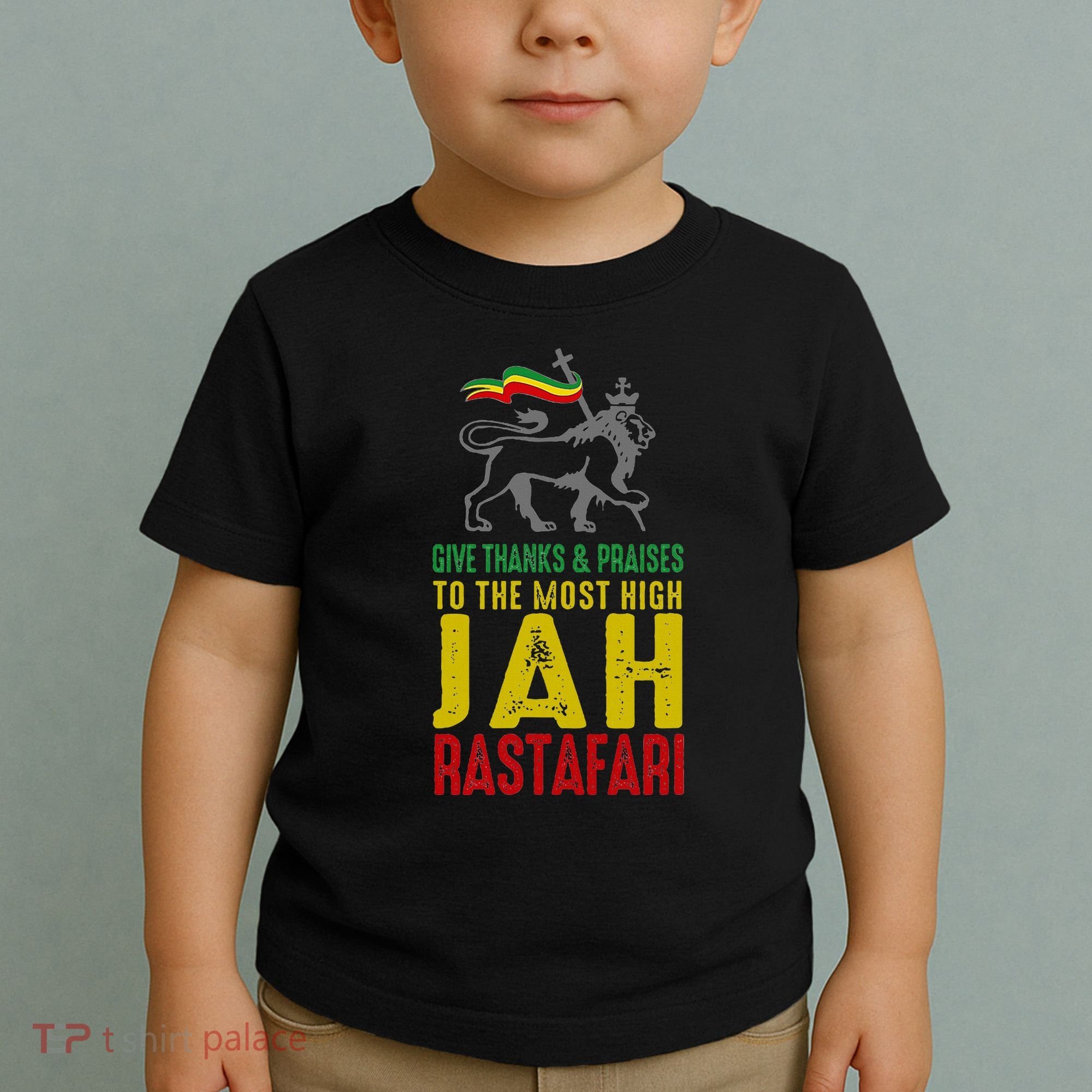 Give Thanks & Praises Rastafari Reggae Jah Rasta Clothing Toddler T-Shirt