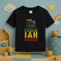 Give Thanks & Praises Rastafari Reggae Jah Rasta Clothing Toddler T-Shirt thumb 3