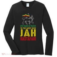 Give Thanks & Praises Rastafari Reggae Jah Rasta Clothing Women's Long Sleeve Shirt thumb 0