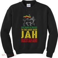Give Thanks & Praises Rastafari Reggae Jah Rasta Clothing Kids Sweatshirt thumb 0
