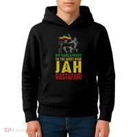 Give Thanks & Praises Rastafari Reggae Jah Rasta Clothing Kids Hoodie thumb 4