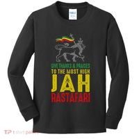 Give Thanks & Praises Rastafari Reggae Jah Rasta Clothing Kids Long Sleeve Shirt thumb 0