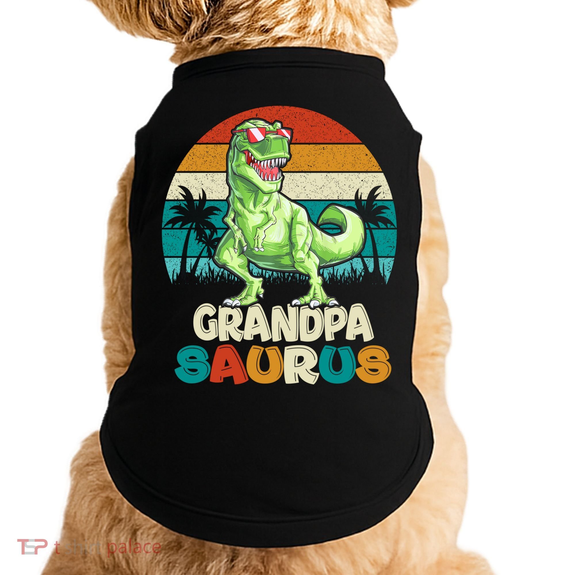 Grandpasaurus T Rex Dinosaur Grandpa Saurus Family Matching Gift Doggie Tank