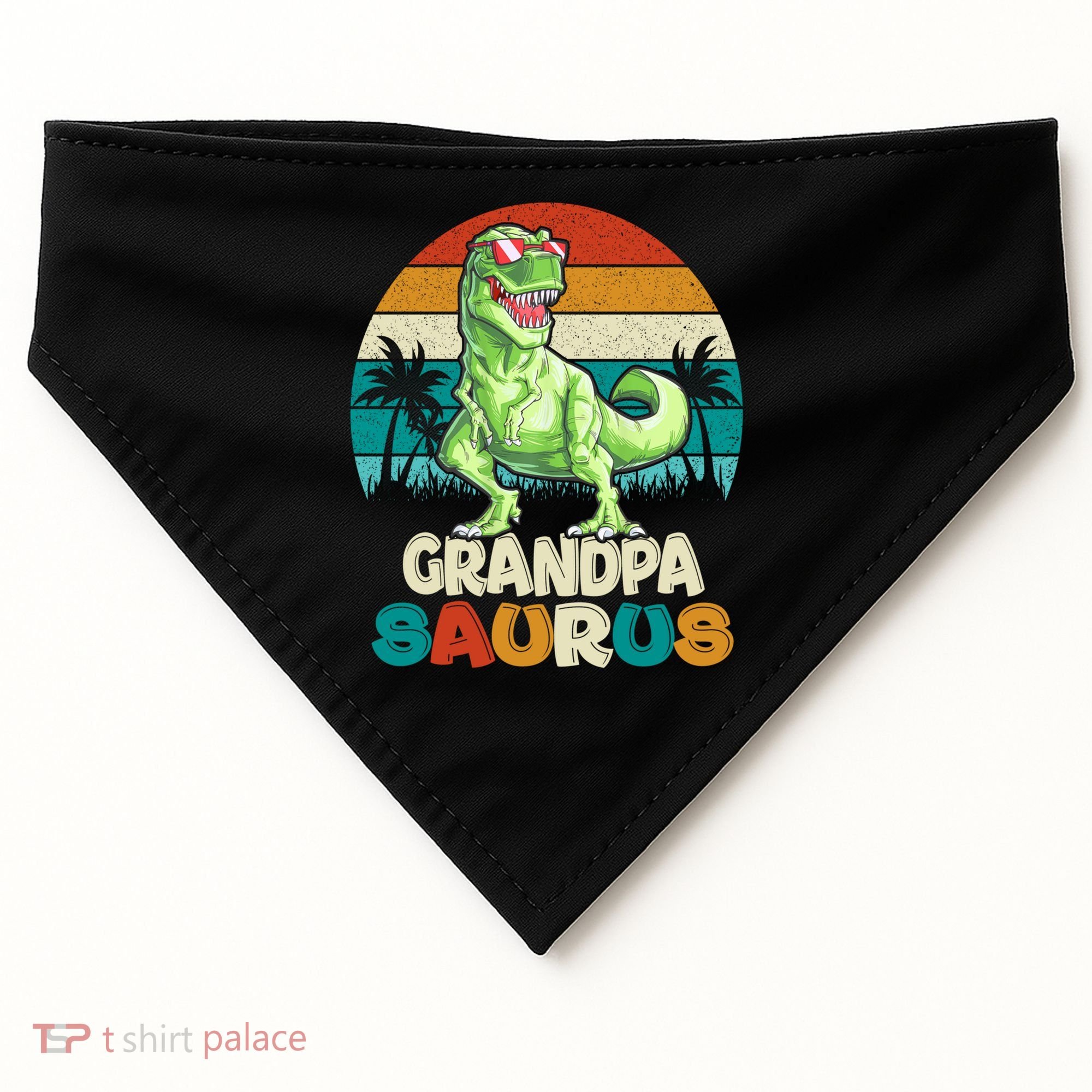 Grandpasaurus T Rex Dinosaur Grandpa Saurus Family Matching Gift USA-Made Doggie Bandana