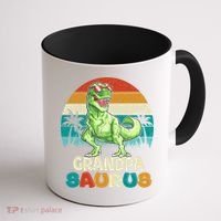 Grandpasaurus T Rex Dinosaur Grandpa Saurus Family Matching Gift Coffee Mug thumb 1