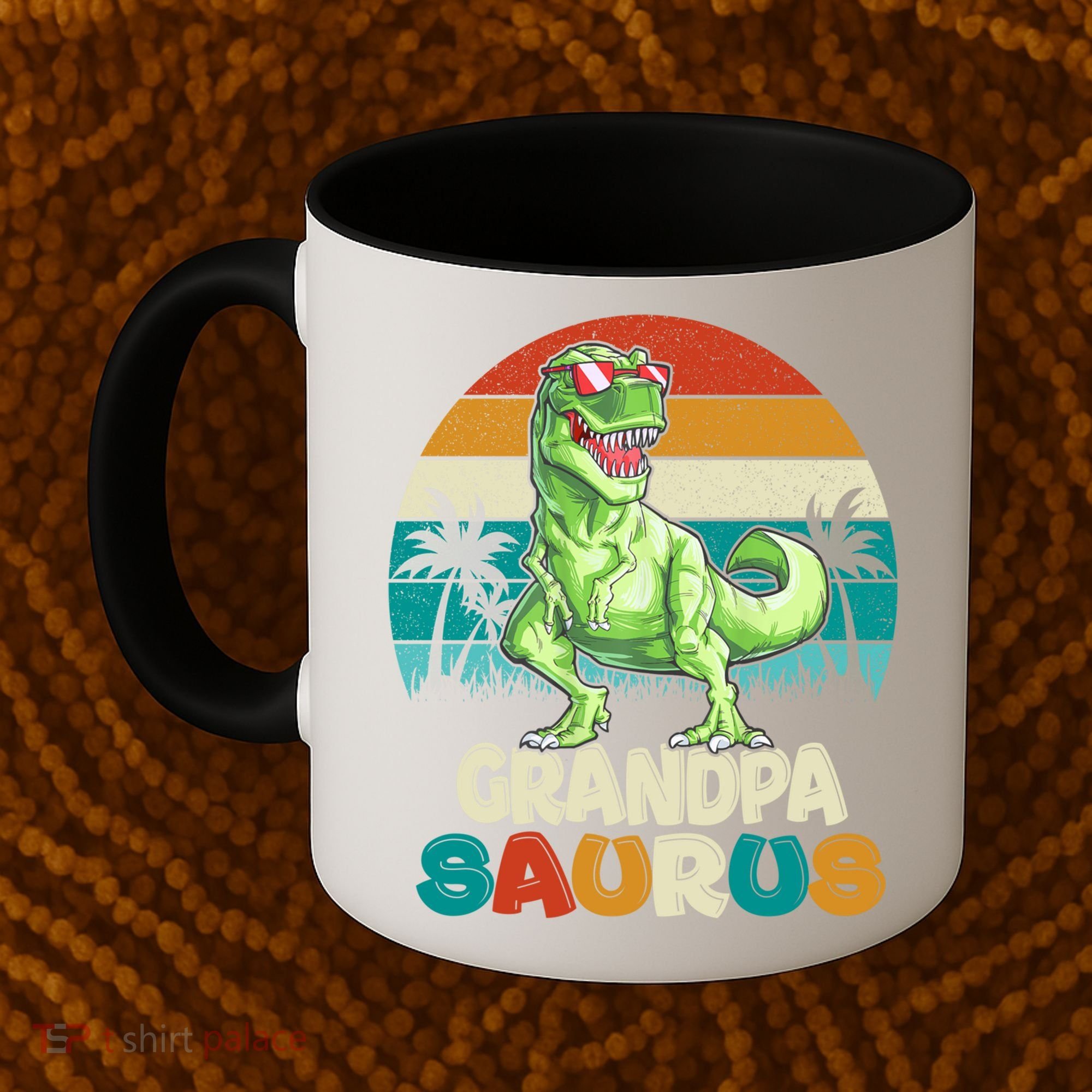 Grandpasaurus T Rex Dinosaur Grandpa Saurus Family Matching Gift Coffee Mug