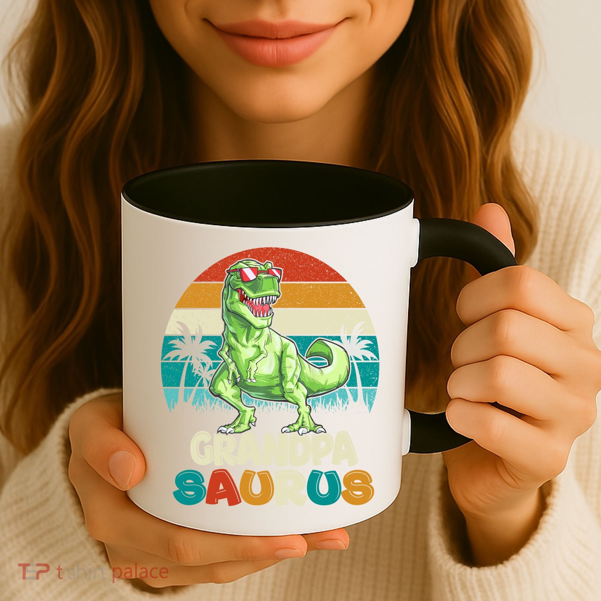 Grandpasaurus T Rex Dinosaur Grandpa Saurus Family Matching Gift Coffee Mug