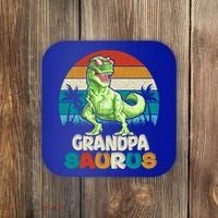 Grandpasaurus T Rex Dinosaur Grandpa Saurus Family Matching Gift Coaster thumb 0