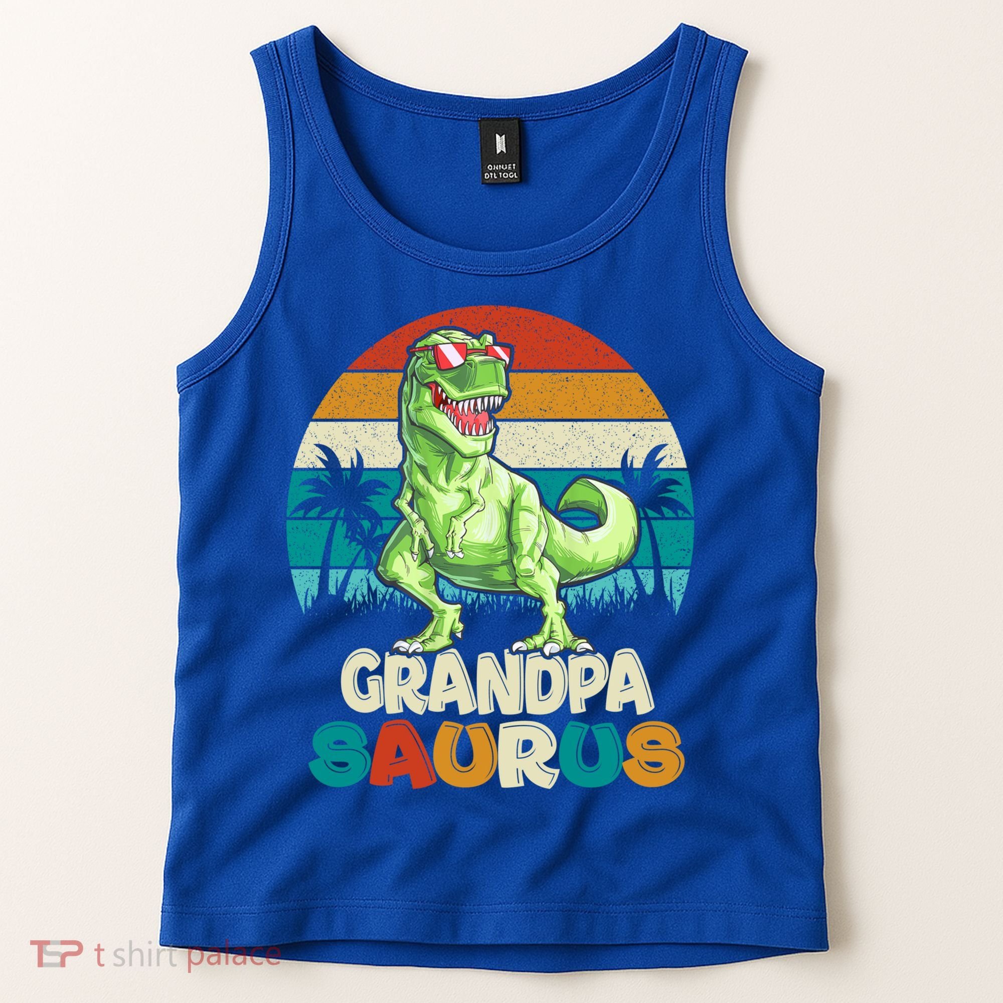Grandpasaurus T Rex Dinosaur Grandpa Saurus Family Matching Gift Tank Top