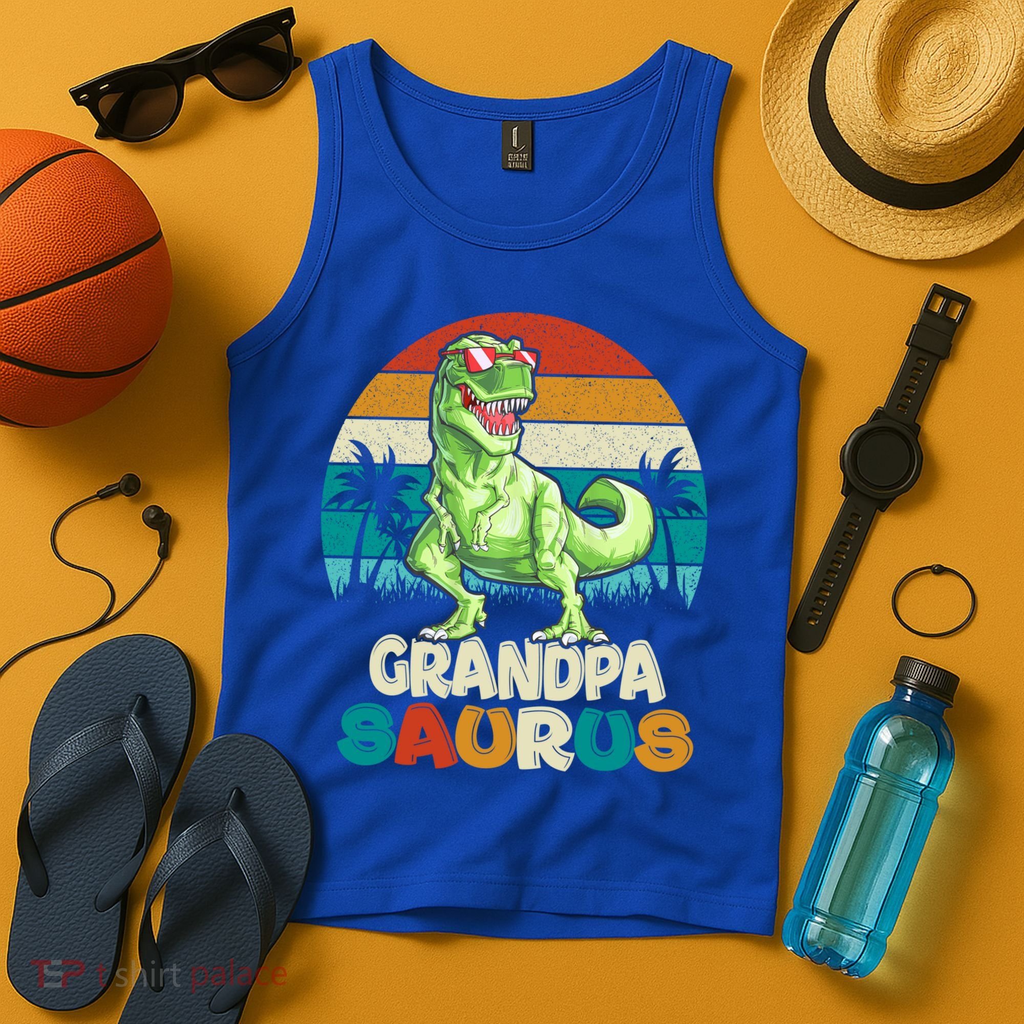 Grandpasaurus T Rex Dinosaur Grandpa Saurus Family Matching Gift Tank Top