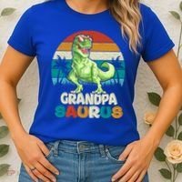 Grandpasaurus T Rex Dinosaur Grandpa Saurus Family Matching Gift Women's T-Shirt thumb 2
