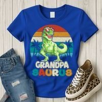 Grandpasaurus T Rex Dinosaur Grandpa Saurus Family Matching Gift Women's T-Shirt thumb 3