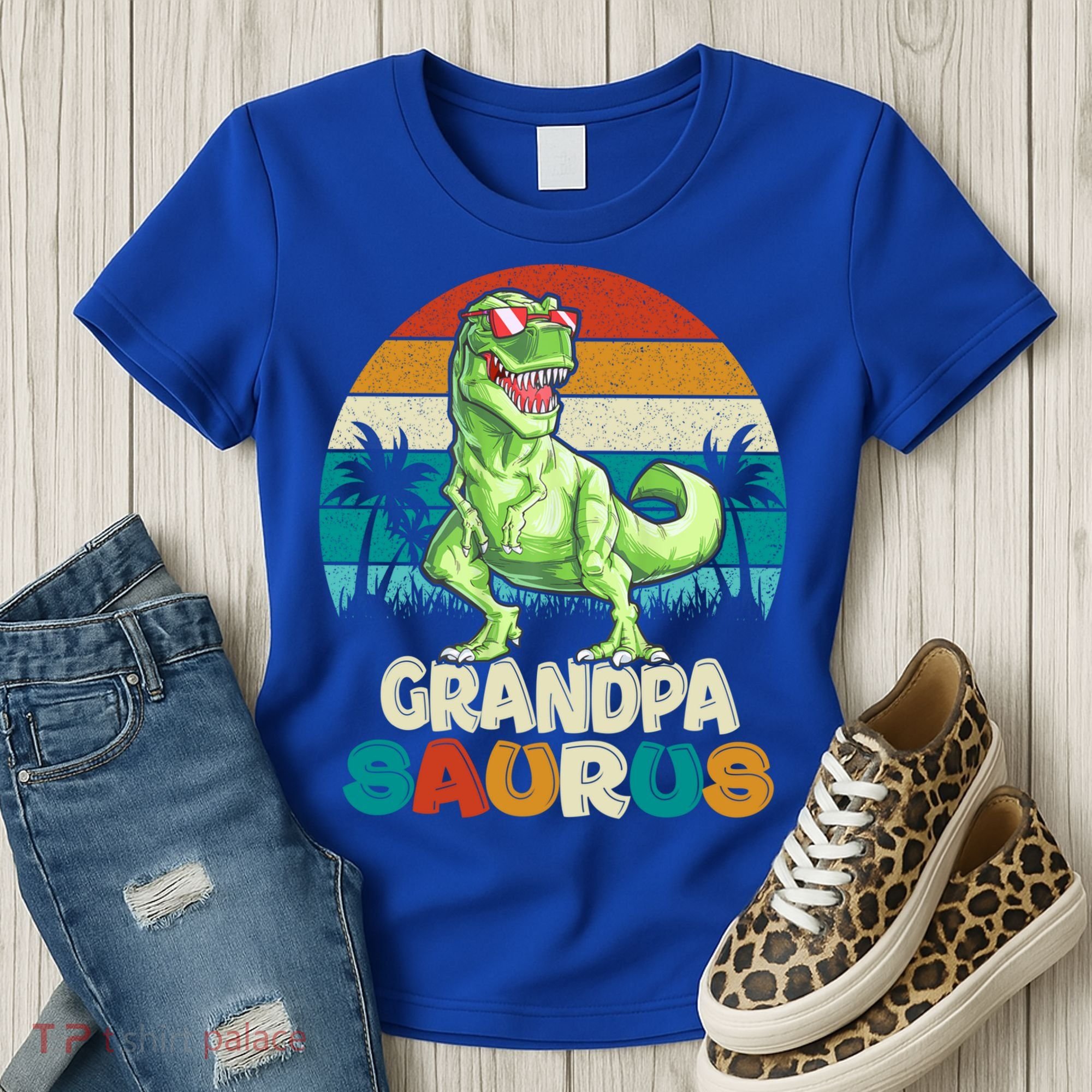 Grandpasaurus T Rex Dinosaur Grandpa Saurus Family Matching Gift Women's T-Shirt