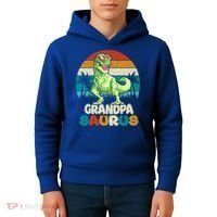 Grandpasaurus T Rex Dinosaur Grandpa Saurus Family Matching Gift Kids Hoodie thumb 4