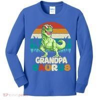 Grandpasaurus T Rex Dinosaur Grandpa Saurus Family Matching Gift Kids Long Sleeve Shirt thumb 0