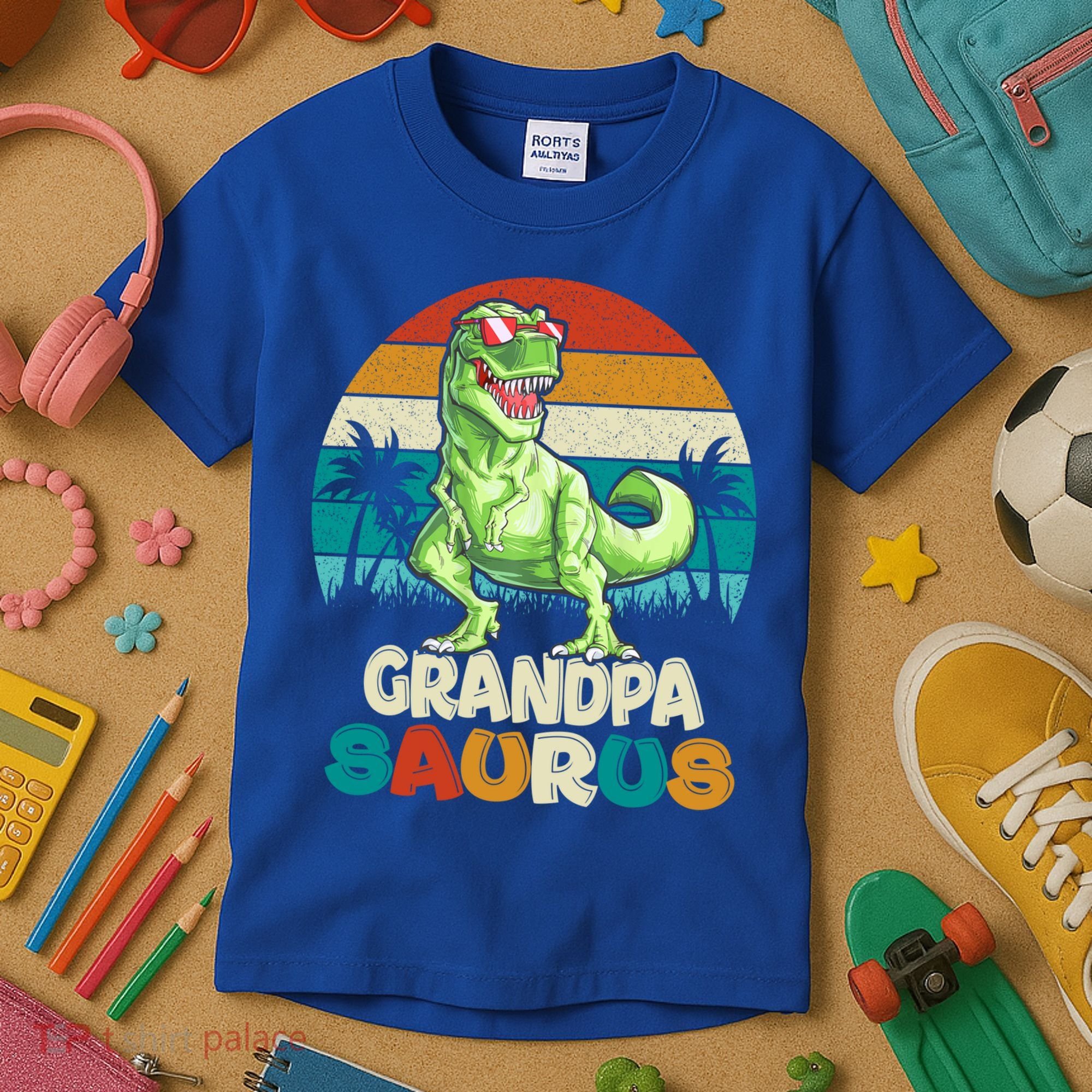 Grandpasaurus T Rex Dinosaur Grandpa Saurus Family Matching Gift Kids T-Shirt