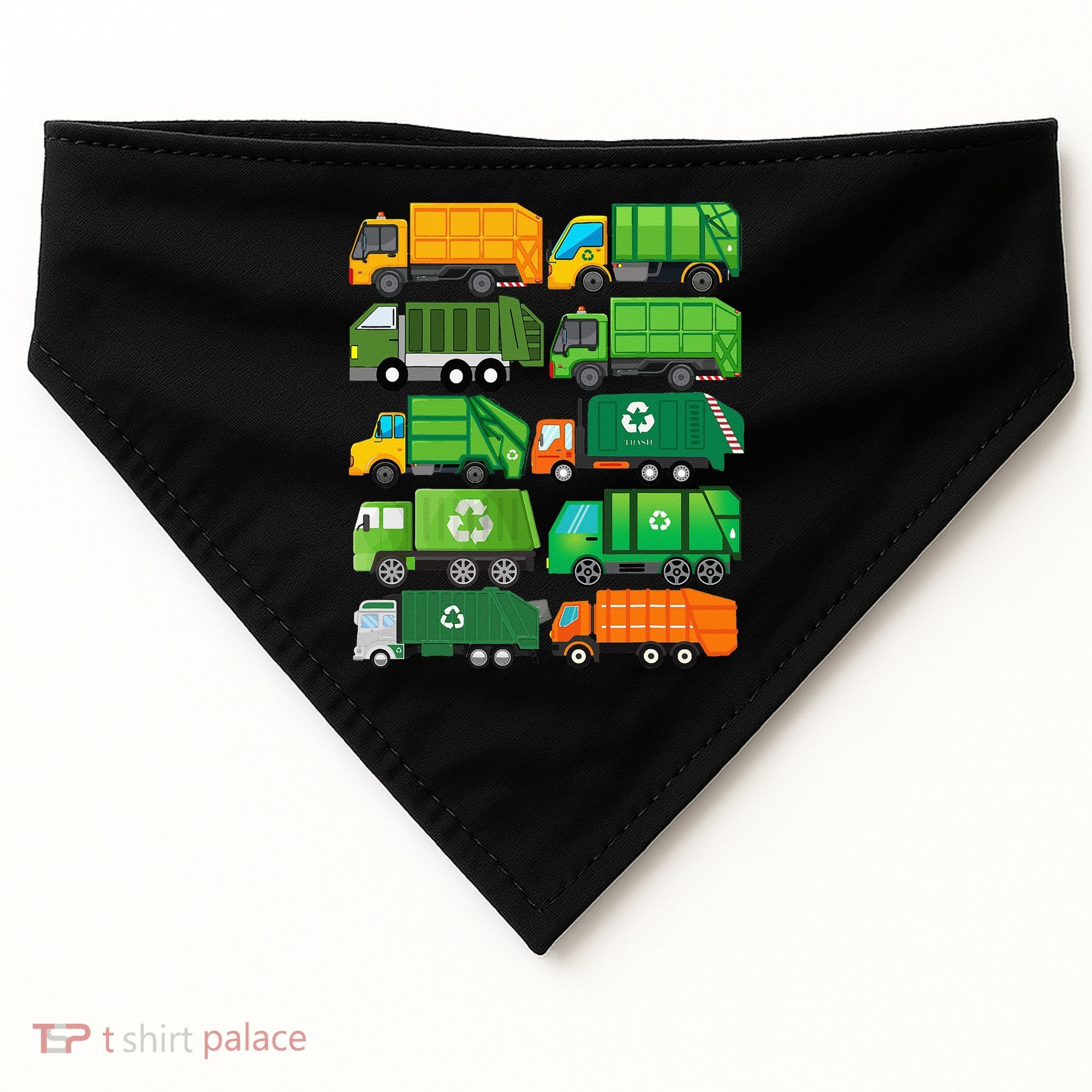 Garbage Truck Recycling Day Trash Waste Separation Birthday USA-Made Doggie Bandana