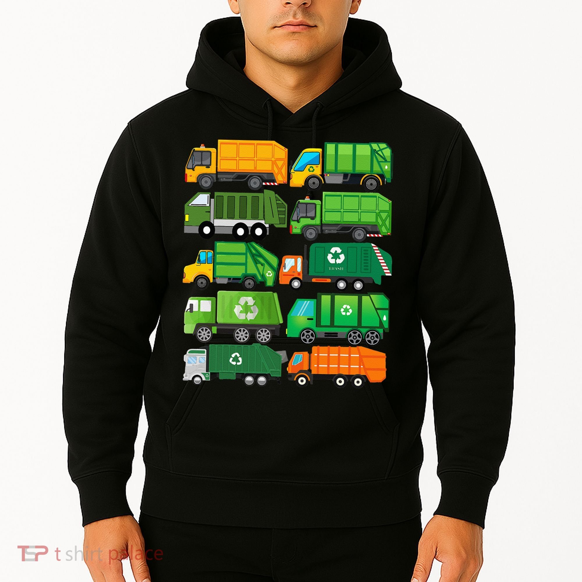 Garbage Truck Recycling Day Trash Waste Separation Birthday Hoodie