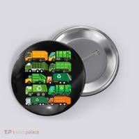 Garbage Truck Recycling Day Trash Waste Separation Birthday Button thumb 0
