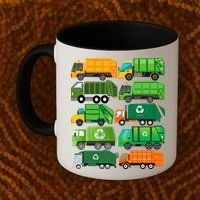 Garbage Truck Recycling Day Trash Waste Separation Birthday Coffee Mug thumb 2