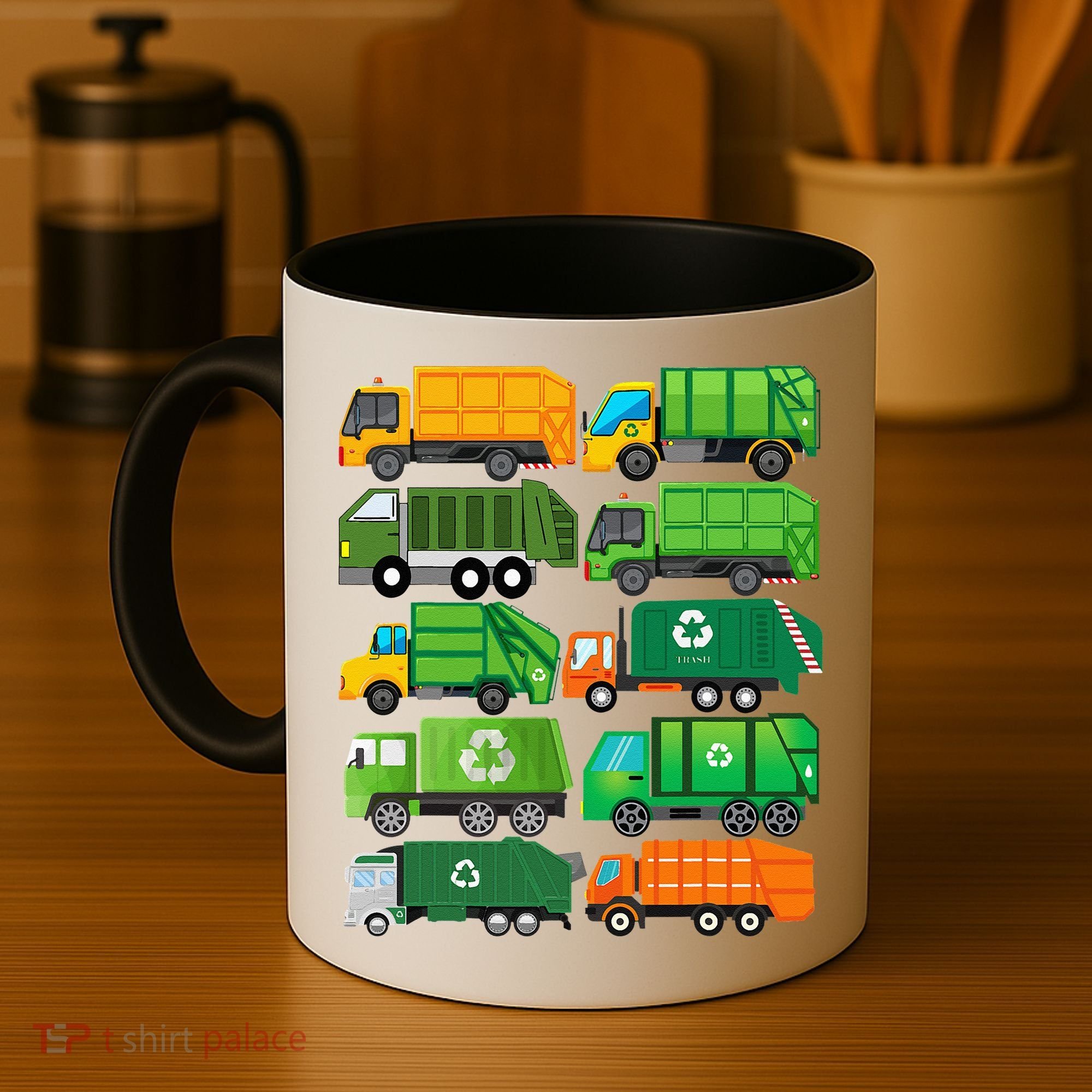 Garbage Truck Recycling Day Trash Waste Separation Birthday Coffee Mug