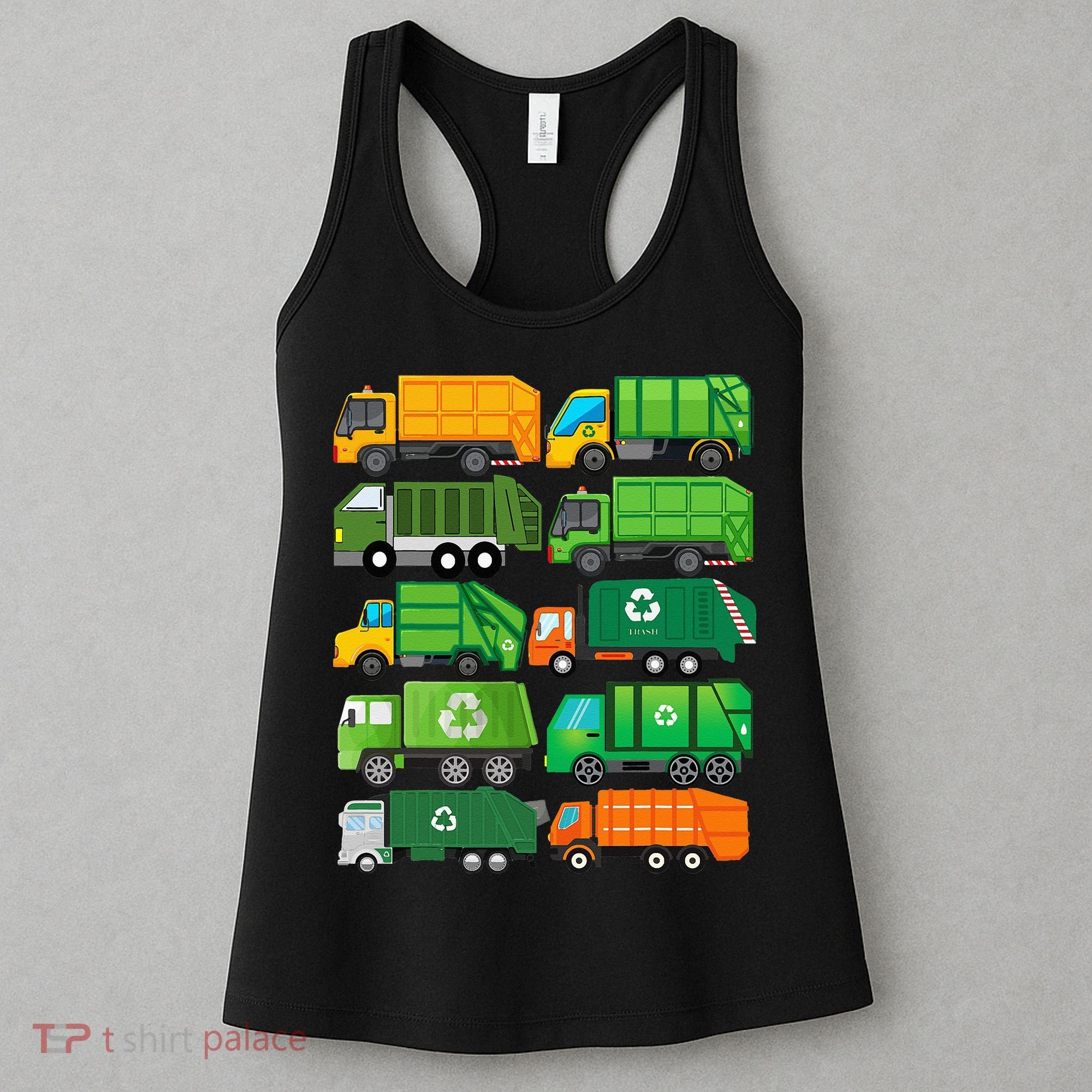 Garbage Truck Recycling Day Trash Waste Separation Birthday Women's Tank Top