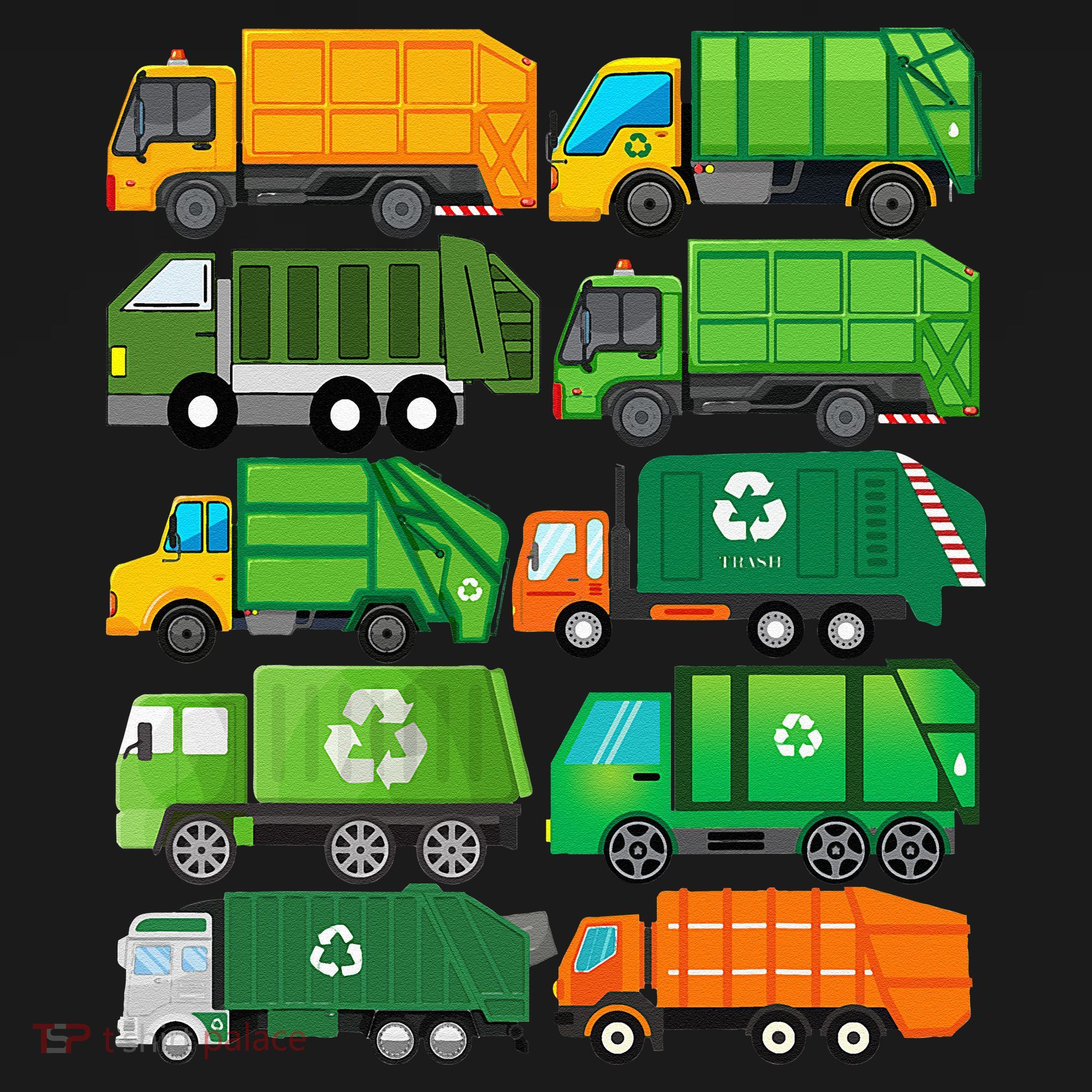 Garbage Truck Recycling Day Trash Waste Separation Birthday Women's Tank Top