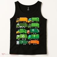 Garbage Truck Recycling Day Trash Waste Separation Birthday Tank Top thumb 2