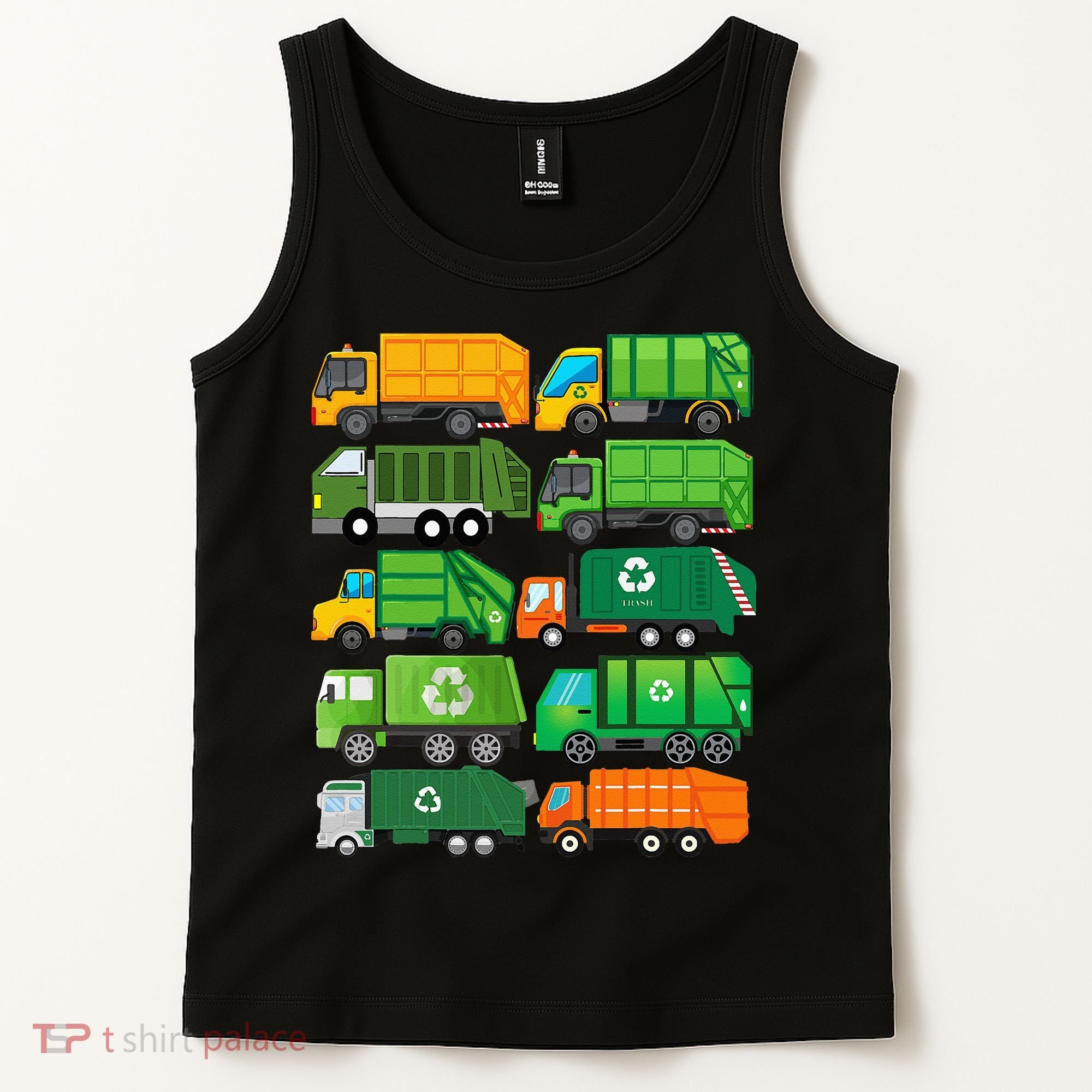Garbage Truck Recycling Day Trash Waste Separation Birthday Tank Top