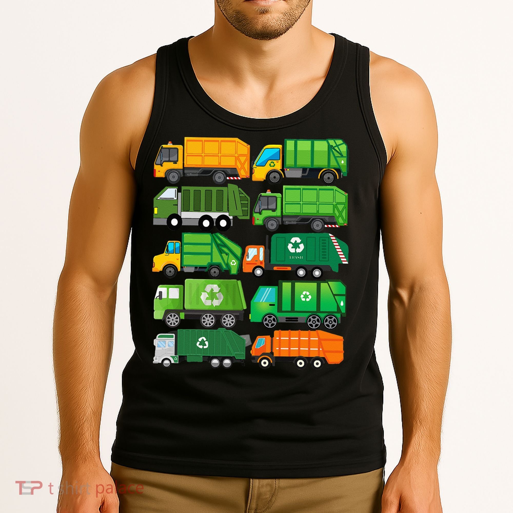 Garbage Truck Recycling Day Trash Waste Separation Birthday Tank Top