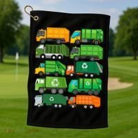 Garbage Truck Recycling Day Trash Waste Separation Birthday Golf Towel thumb 1