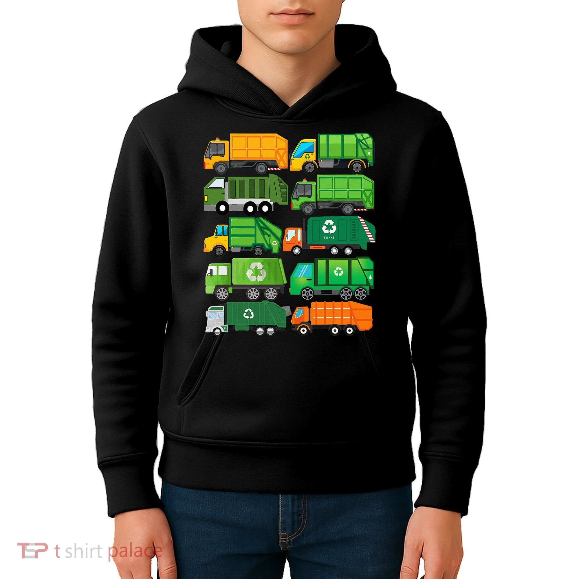 Garbage Truck Recycling Day Trash Waste Separation Birthday Kids Hoodie