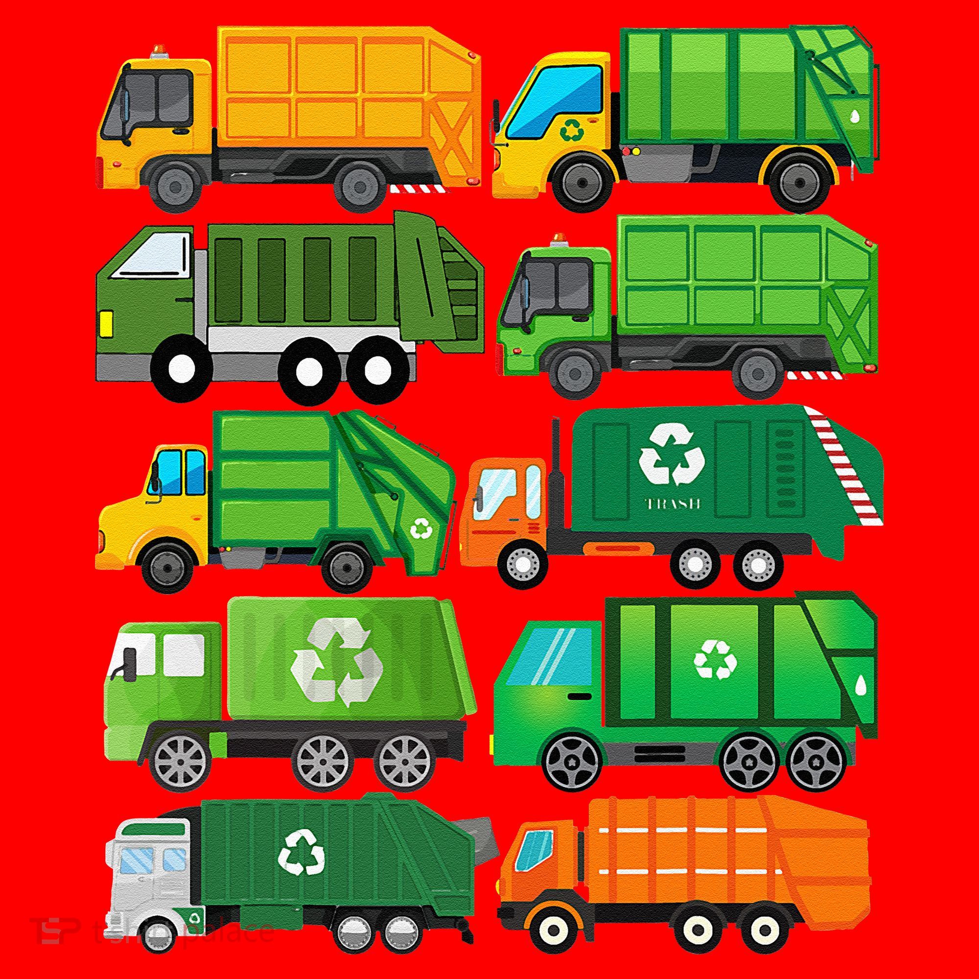 Garbage Truck Recycling Day Trash Waste Separation Birthday Santa Hat