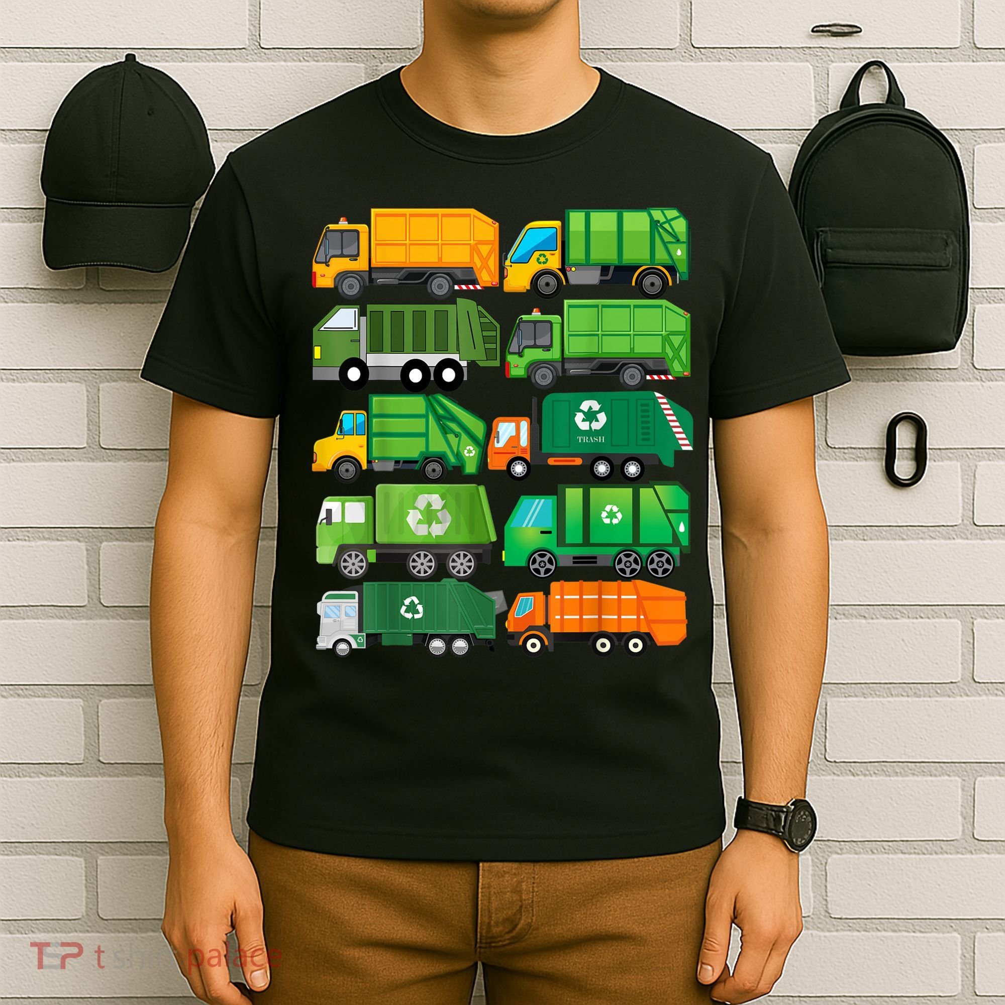 Garbage Truck Recycling Day Trash Waste Separation Birthday T-Shirt